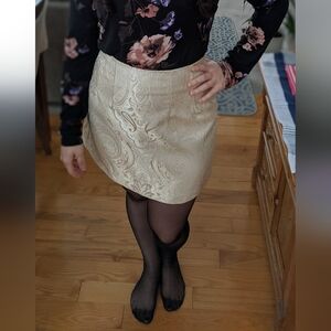 Elegant Cream Brocade Skirt